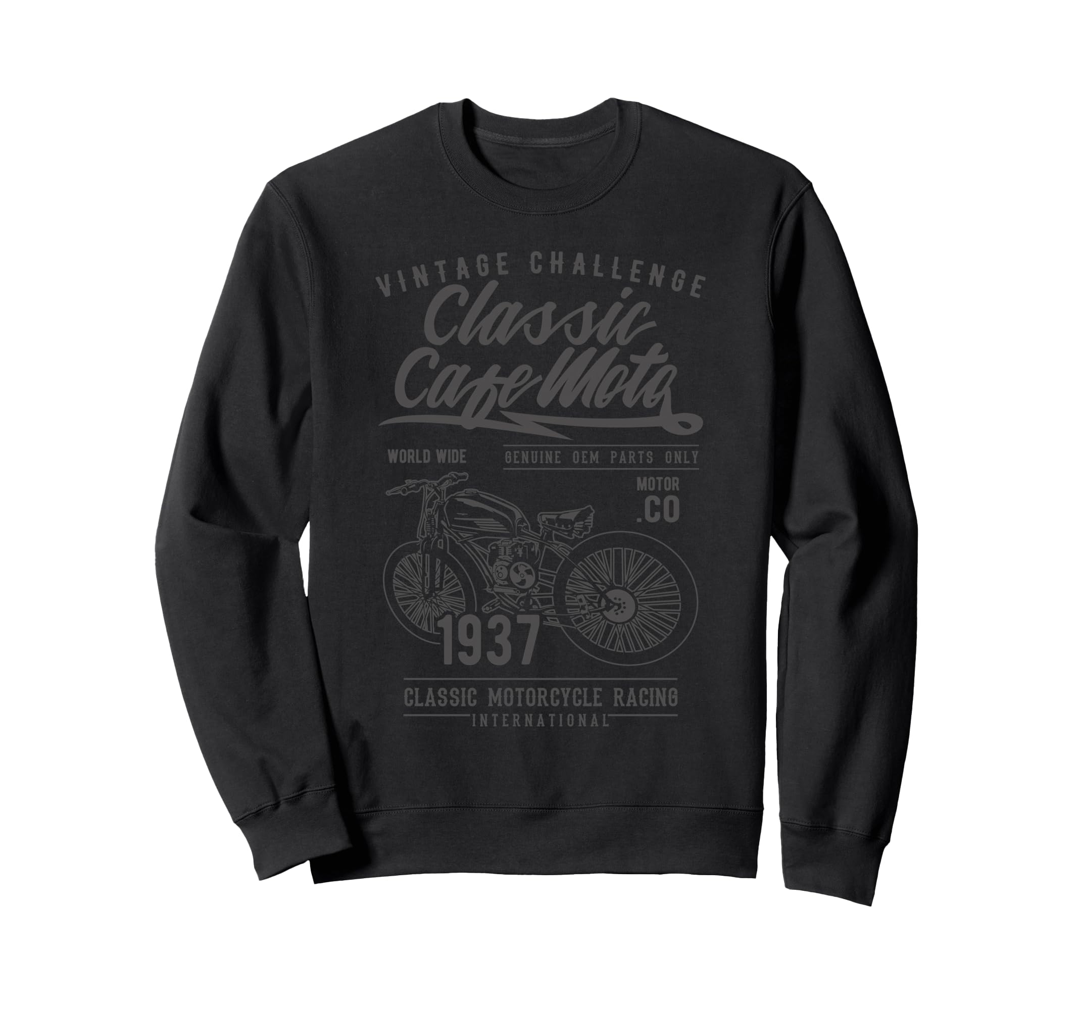 Cafe Racer Motorcycle Sweatshirt - Graphic Print Unisex - T-Shirt, Sweatshirt, Hoodie