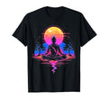 Synthwave Alien Buddha Cyberpunk 80S Sci T-Shirt - Minimalist Print Unisex - T-Shirt, Sweatshirt, Hoodie