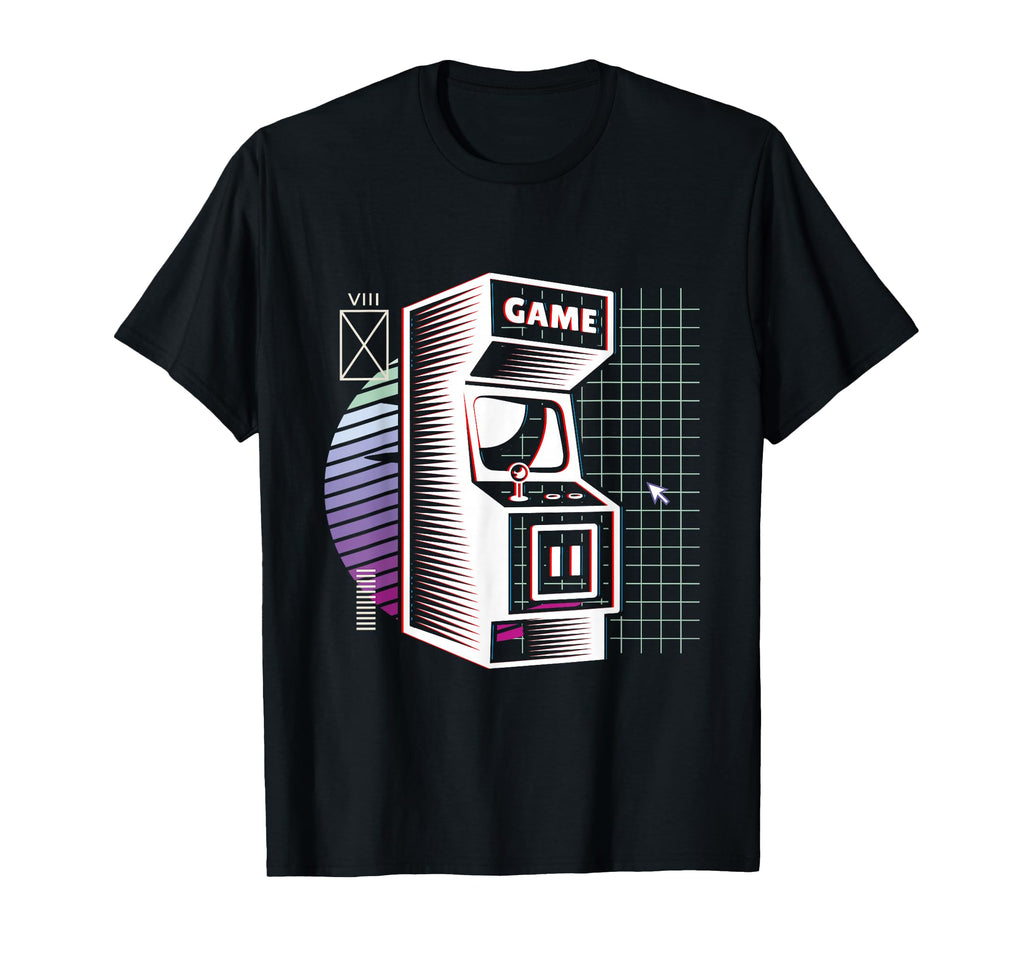 Synthwave Video Arcade Aesthetic T-Shirt - Fun Novelty Design for Adults - T-Shirt, Sweatshirt, Hoodie