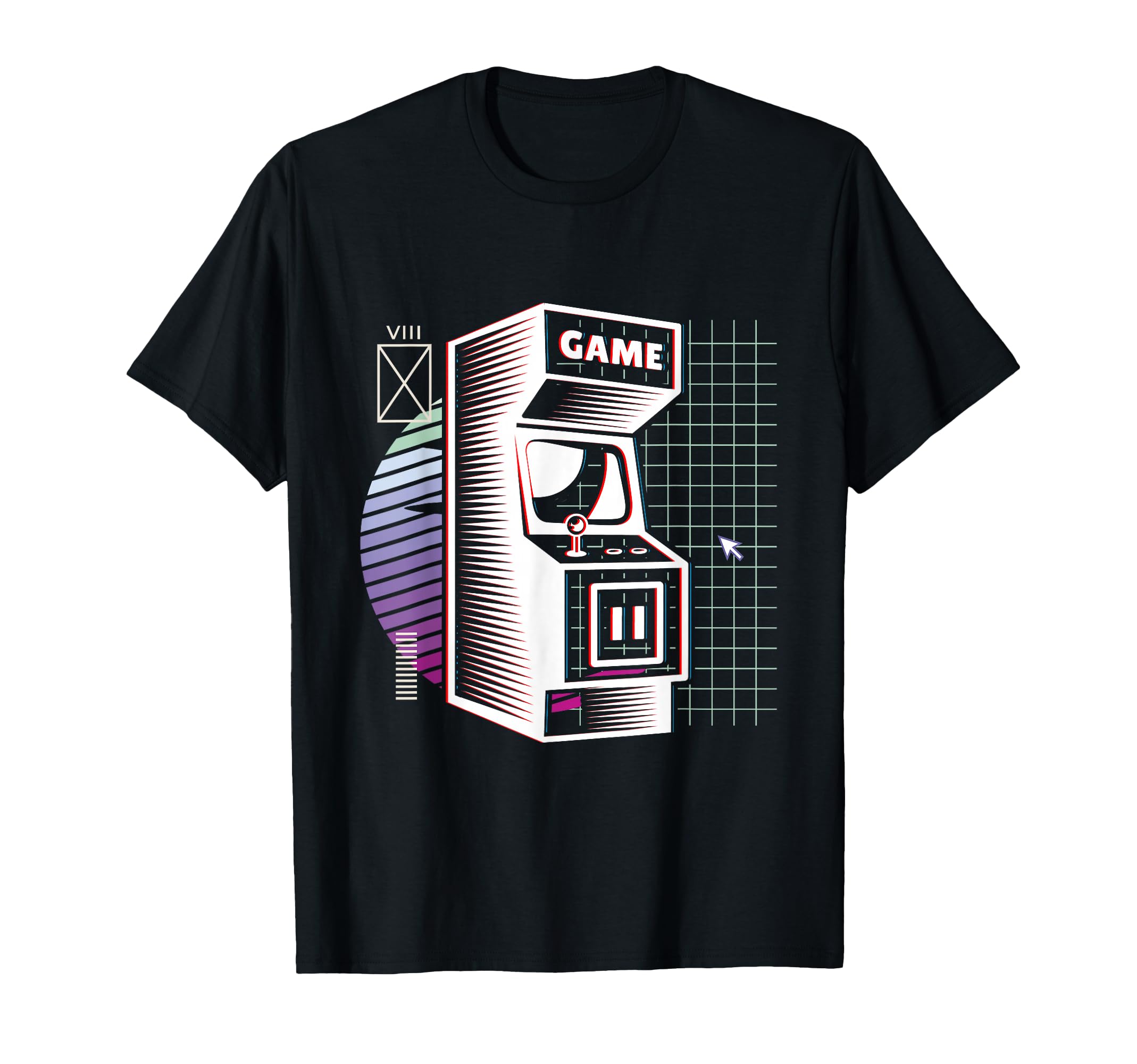 Synthwave Video Arcade Aesthetic T-Shirt - Fun Novelty Design for Adults - T-Shirt, Sweatshirt, Hoodie