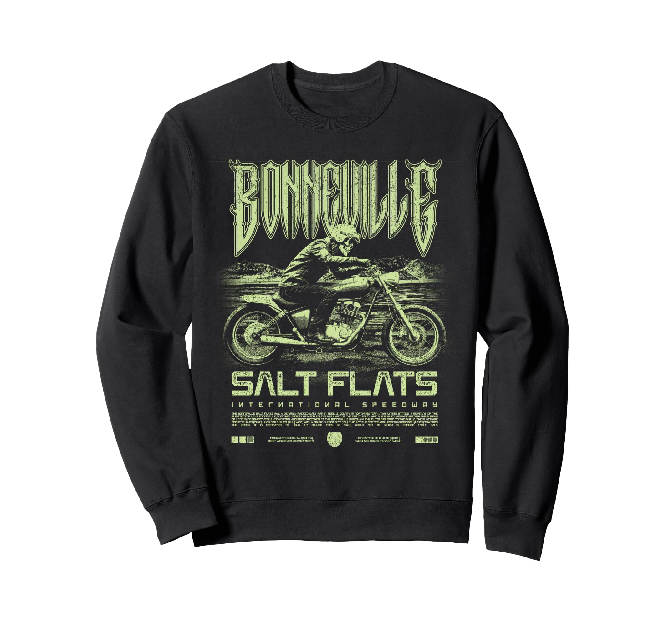 Bonneville Salt Flats Motorcycle Sweatshirt - Custom Art Print for Adults - T-Shirt, Sweatshirt, Hoodie