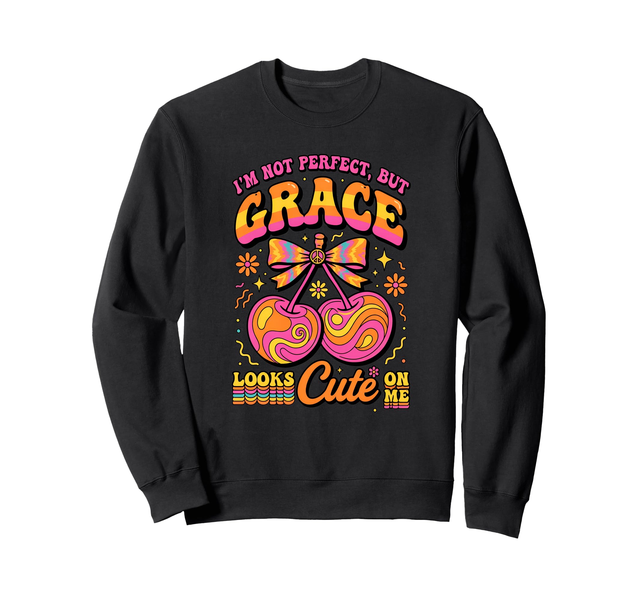 Grace Bible Christian Groovy Cherry Sweatshirt - Trendy Graphic Men Women - T-Shirt, Sweatshirt, Hoodie