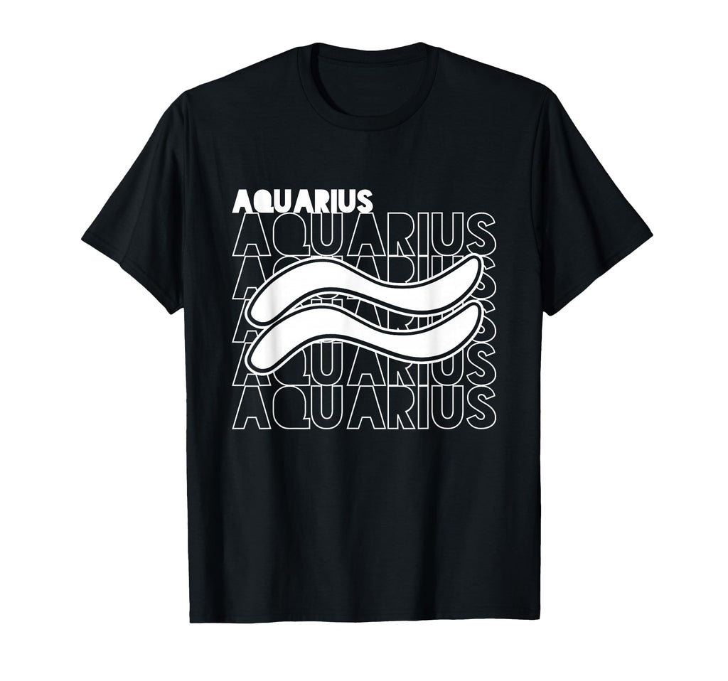 Aquarius Zodiac Typography Astrology T-Shirt - Custom Art Print Unisex - T-Shirt, Sweatshirt, Hoodie