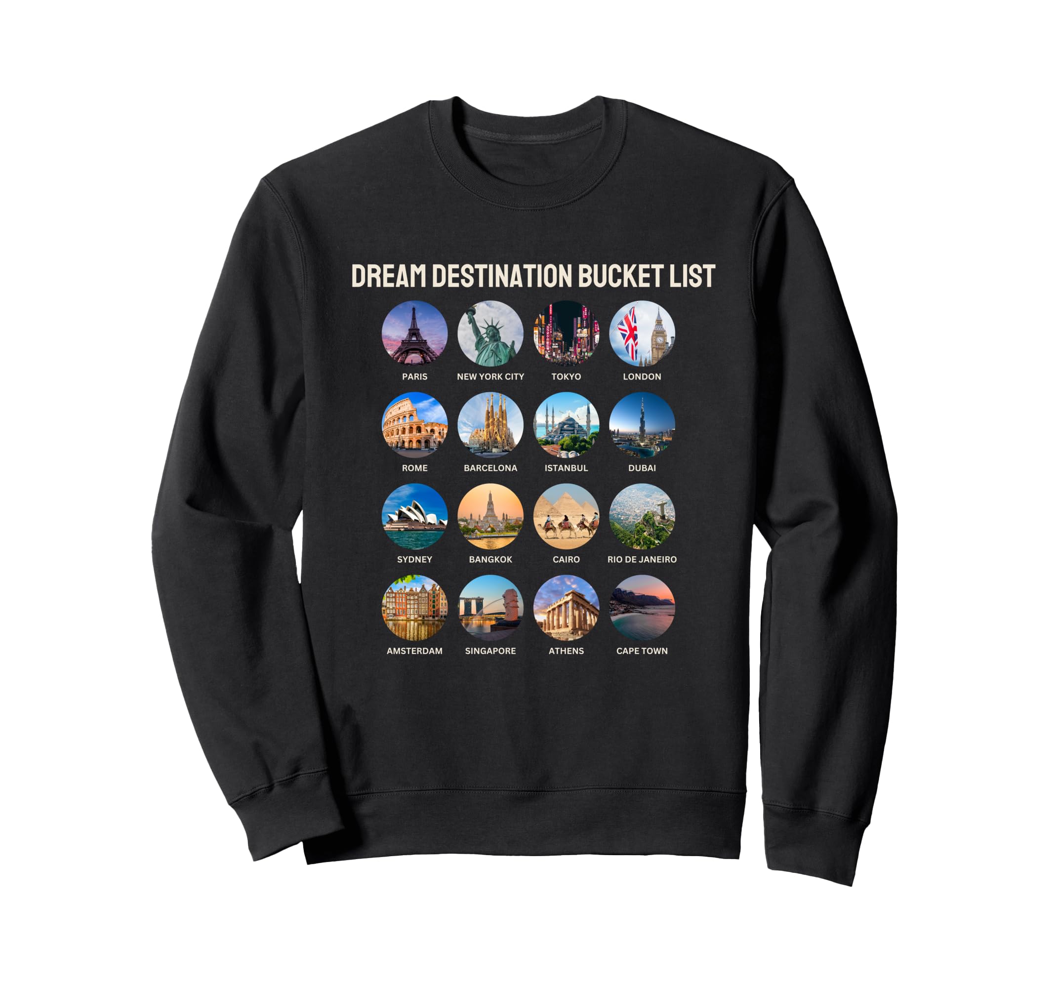 Checklist Dream Destination Sweatshirt - Fun Novelty Design Men Women - T-Shirt, Sweatshirt, Hoodie