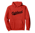 Oakland California Script 1970S Black Hoodie - Minimalist Print Unisex - T-Shirt, Sweatshirt, Hoodie