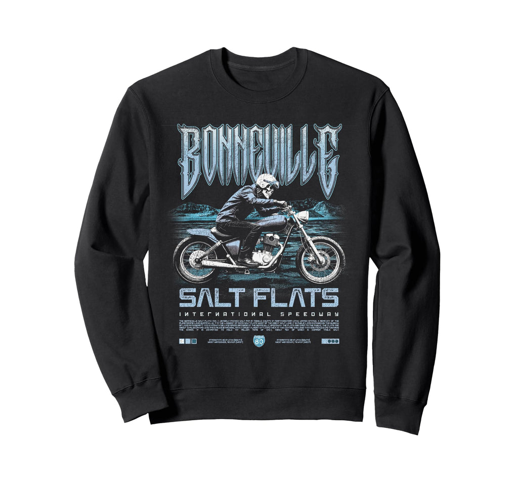 Bonneville Salt Flats Motorcycle Sweatshirt - Fun Novelty Design Unisex - T-Shirt, Sweatshirt, Hoodie