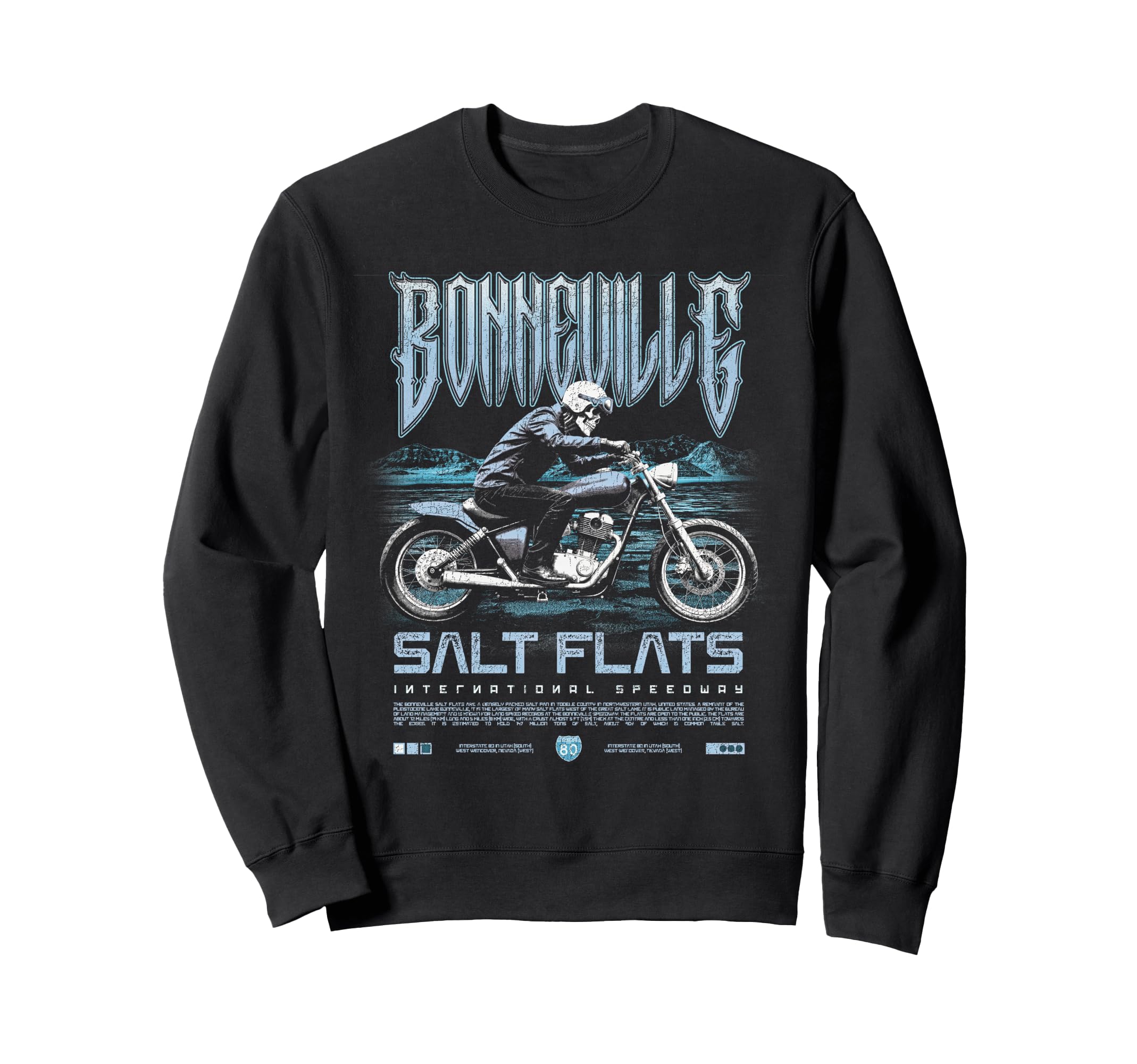 Bonneville Salt Flats Motorcycle Sweatshirt - Fun Novelty Design Unisex - T-Shirt, Sweatshirt, Hoodie