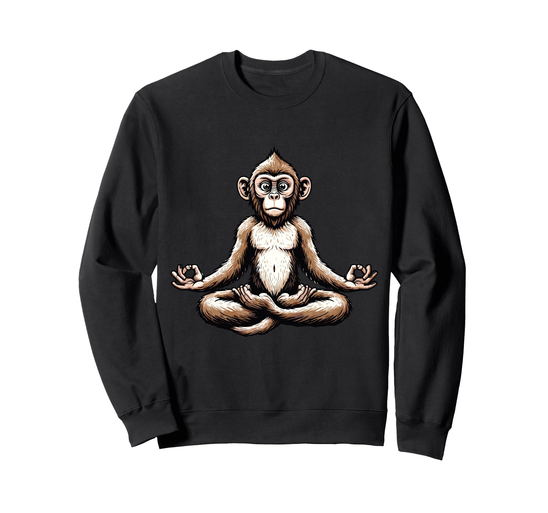 Meditation Monkey Yoga Pose Relaxing Sweatshirt - Custom Art Print Unisex - T-Shirt, Sweatshirt, Hoodie