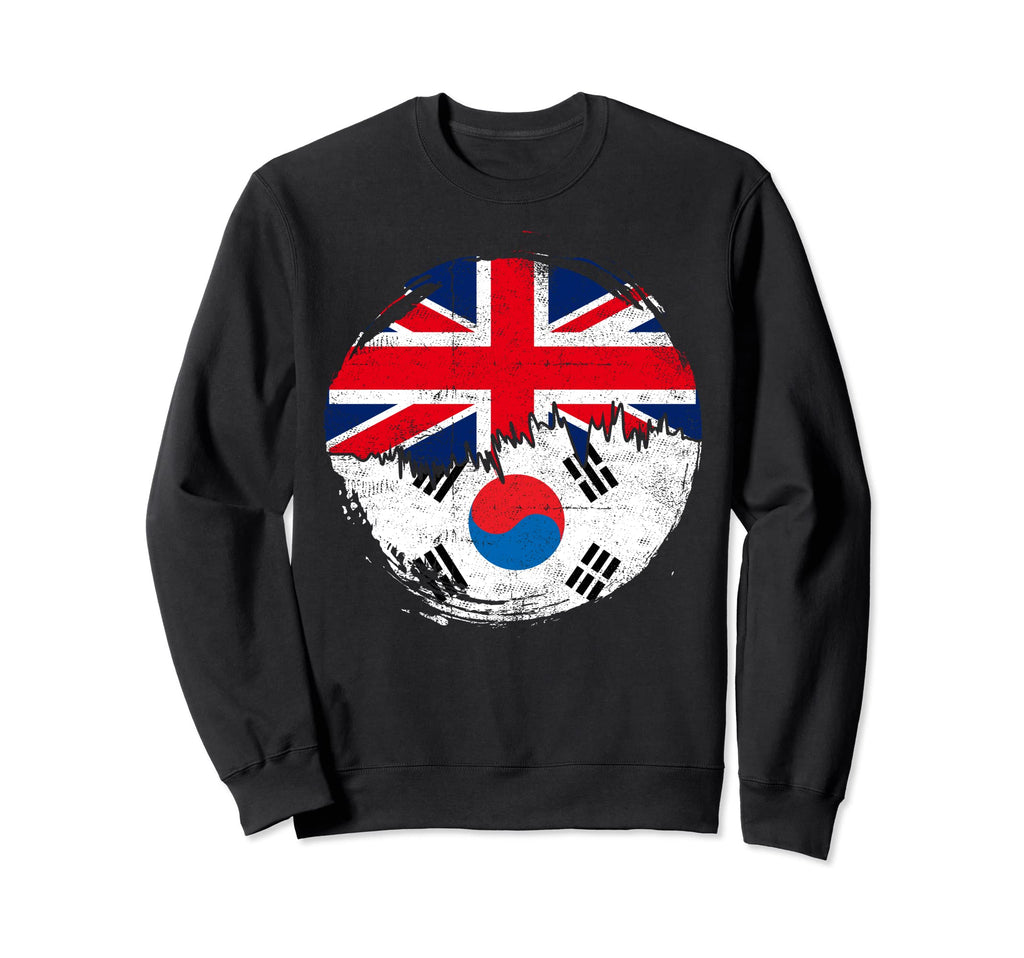 Korean British Flag Roots South Korea Sweatshirt - Graphic Print Unisex - T-Shirt, Sweatshirt, Hoodie