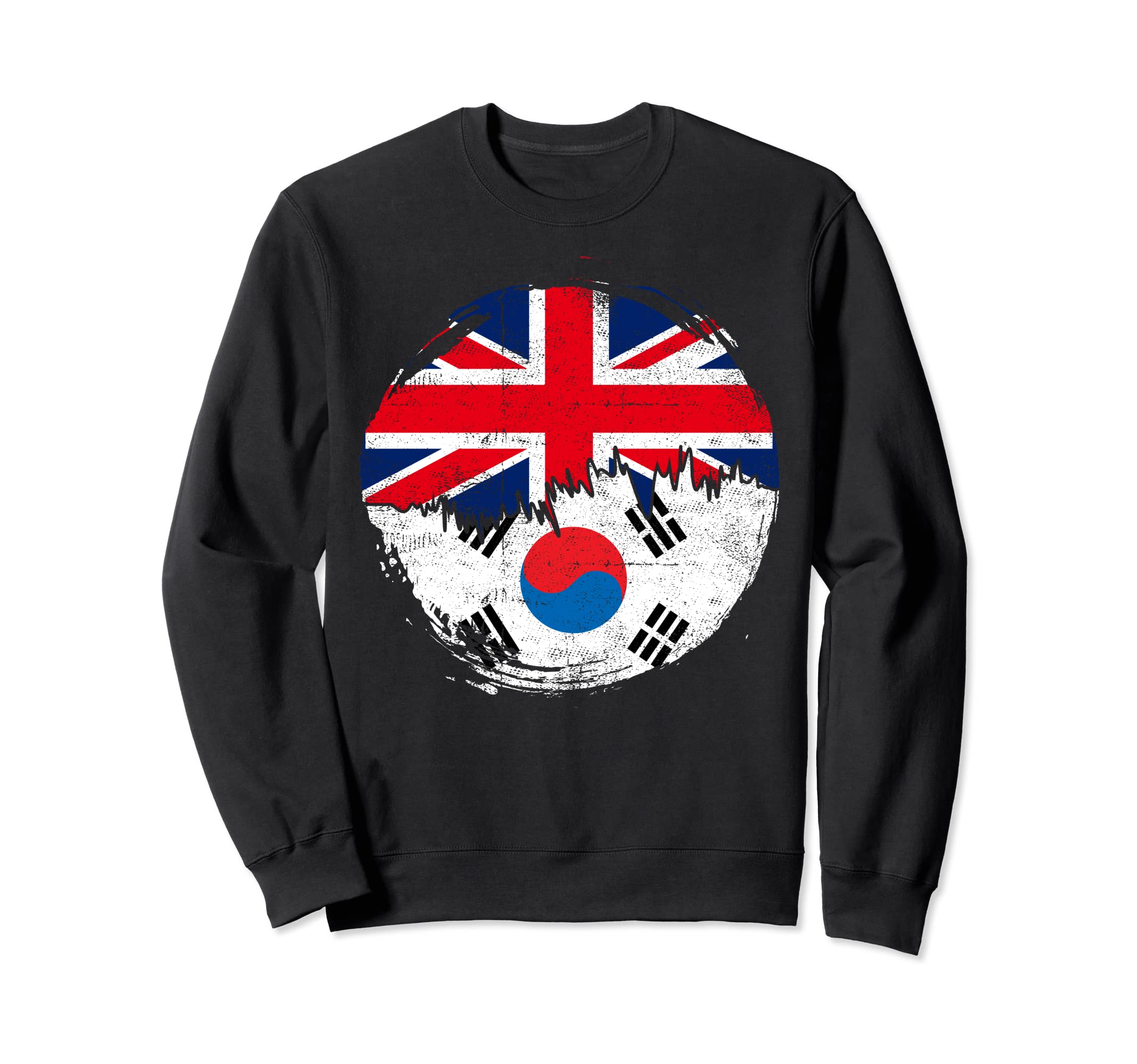 Korean British Flag Roots South Korea Sweatshirt - Graphic Print Unisex - T-Shirt, Sweatshirt, Hoodie