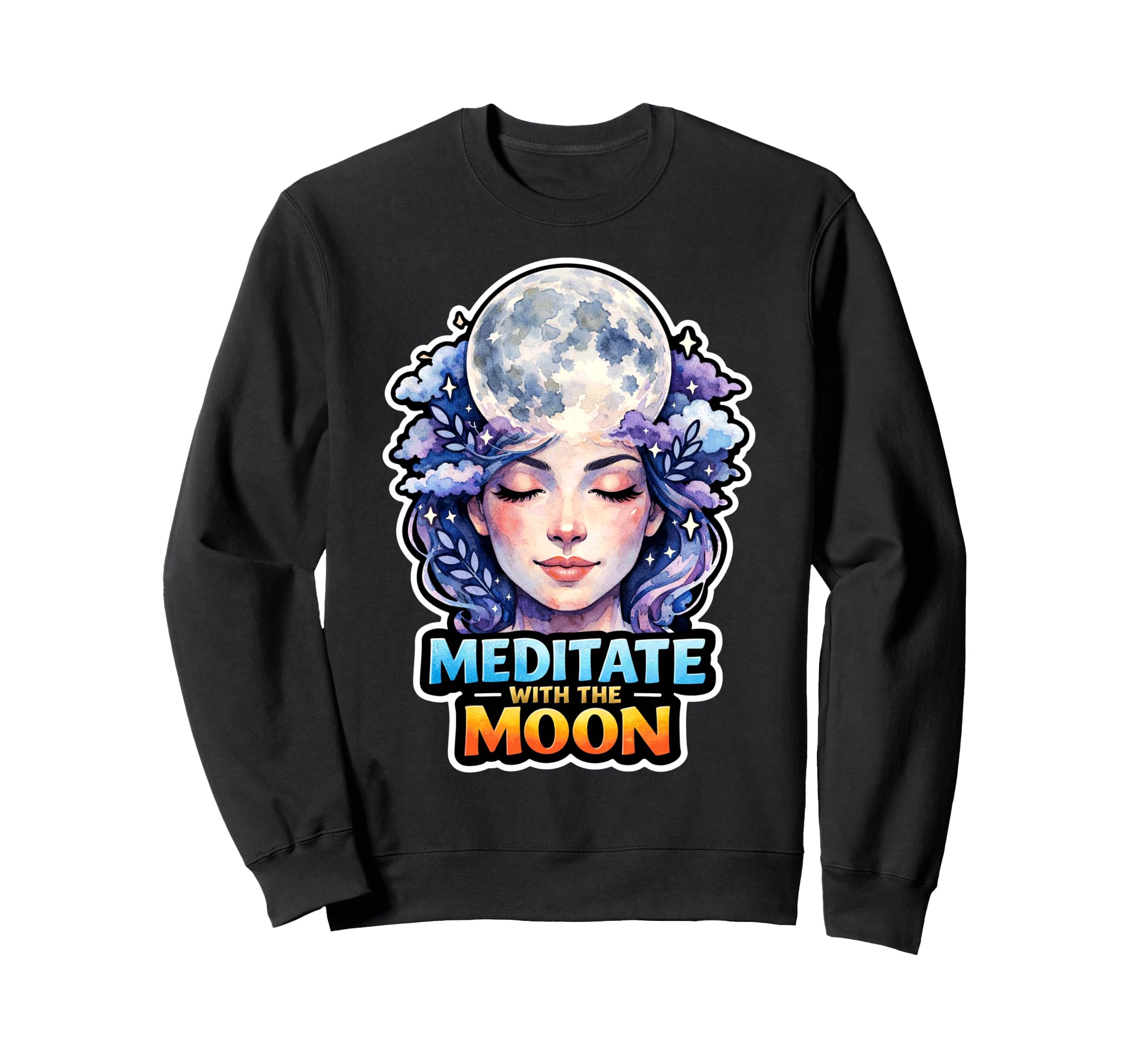 Moon Meditation Lunar Mindfulness Sweatshirt - Trendy Graphic Unisex - T-Shirt, Sweatshirt, Hoodie
