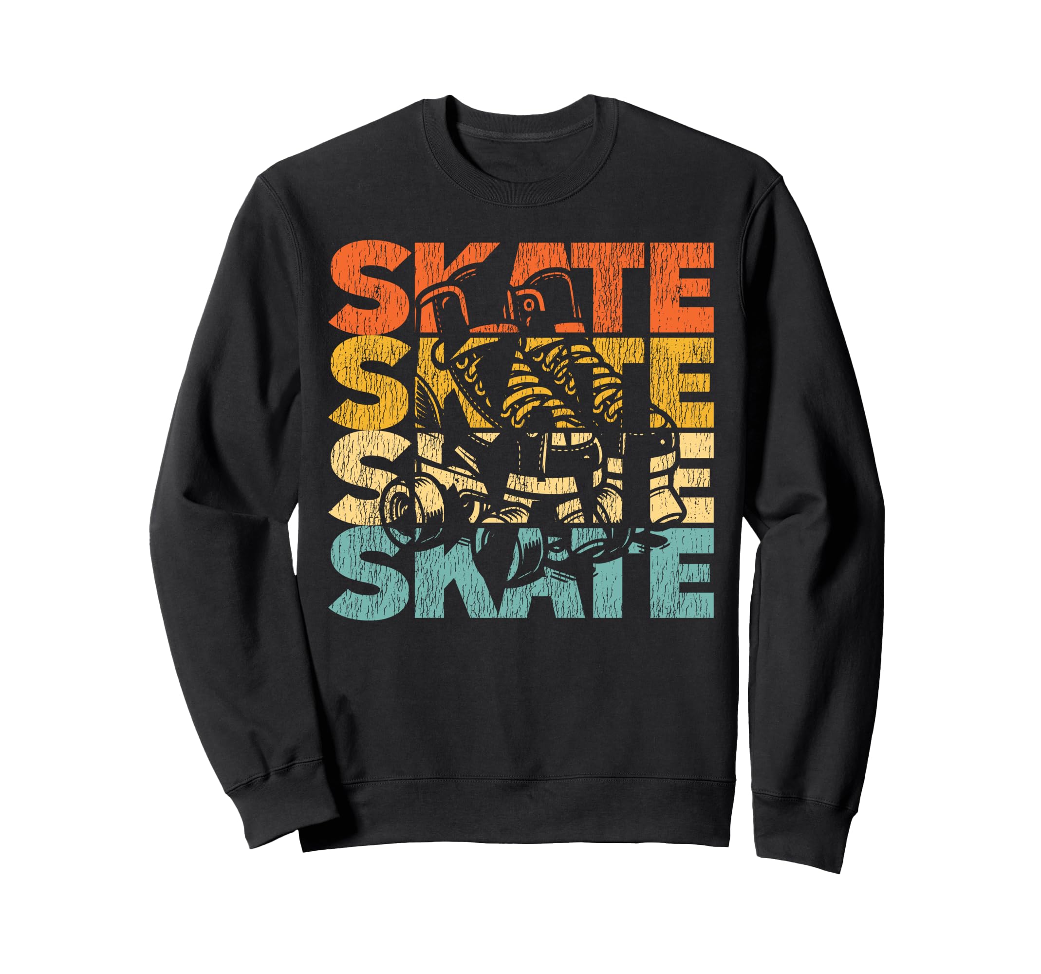 Roller Skating Skate 1970S Black Sweatshirt - Fun Novelty Design Unisex - T-Shirt, Sweatshirt, Hoodie