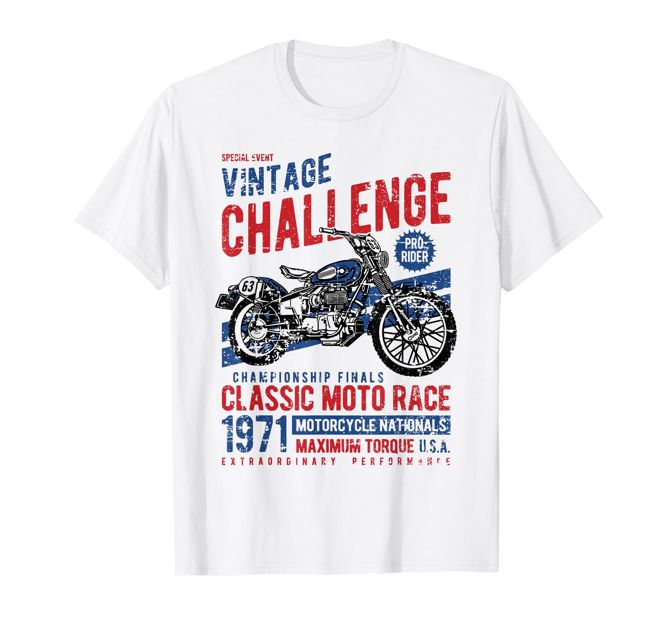 Challenge Motorcycle Race Distressed T-Shirt - Unique Graphic for Adults - T-Shirt, Sweatshirt, Hoodie
