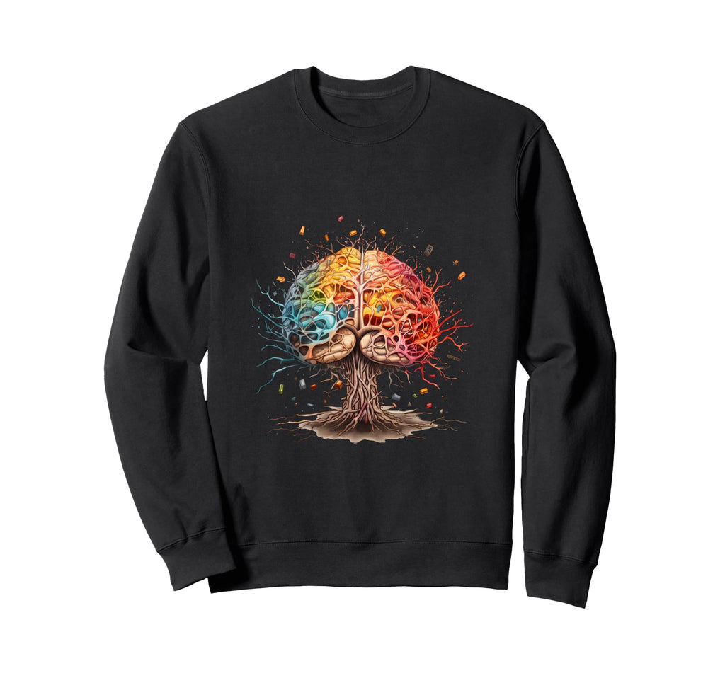 Colourful Ornate Brain Tree Adhd Sweatshirt - Custom Art Print for Adults - T-Shirt, Sweatshirt, Hoodie
