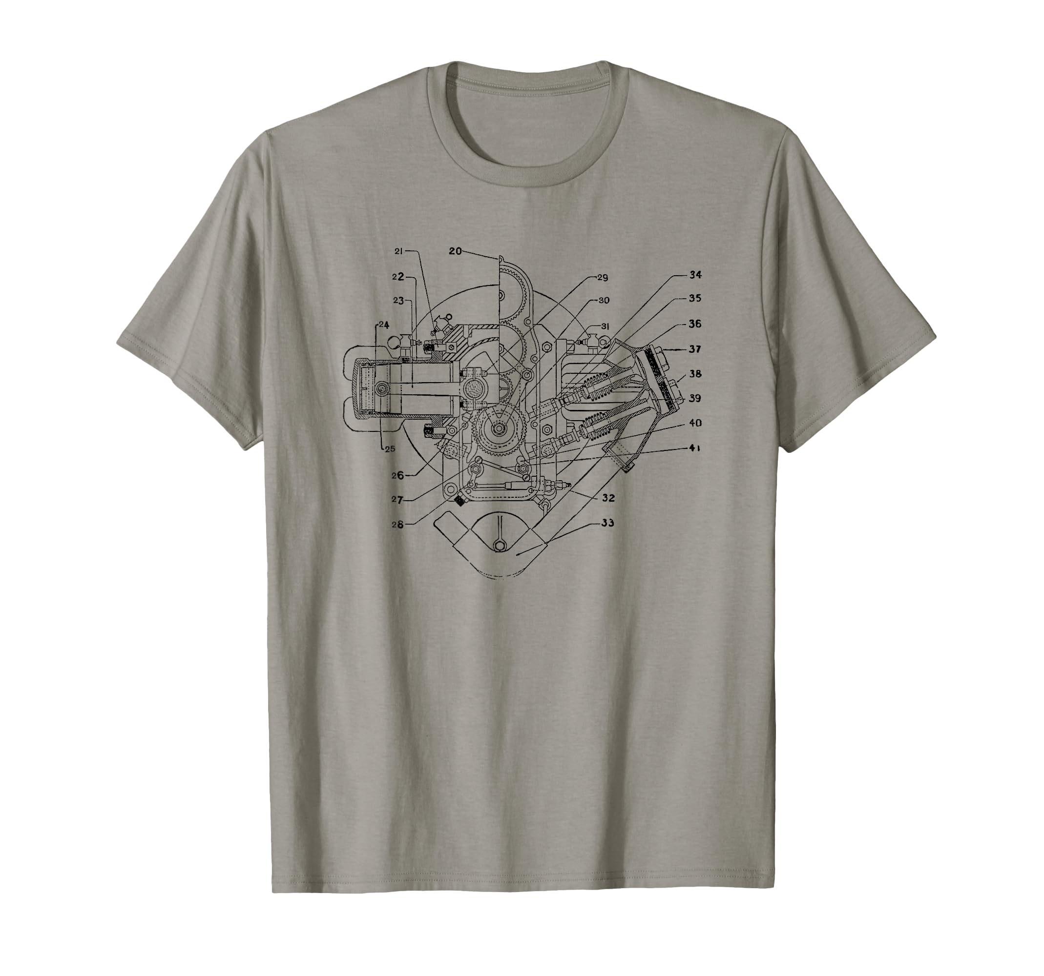 Motorcycle Diagram Douglas Opposed T-Shirt - Custom Art Print Men Women - T-Shirt, Sweatshirt, Hoodie