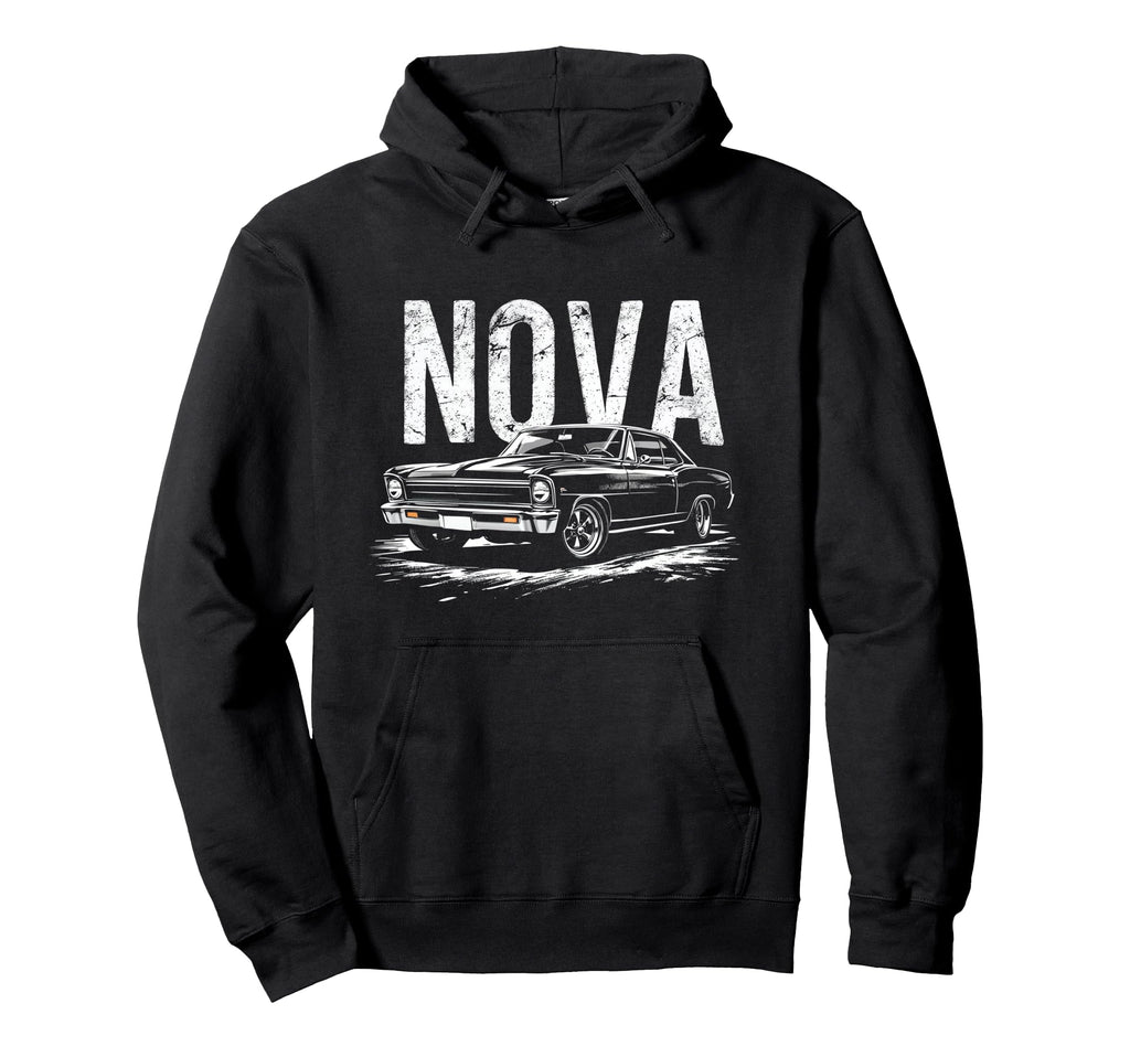 1966 1967 Nova Ss Muscle Car Silhouette Old Hoodie - Unique Graphic Unisex - T-Shirt, Sweatshirt, Hoodie