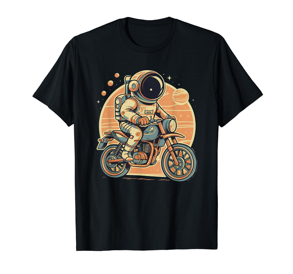 Space Astronaut Riding Motorcycle T-Shirt - Custom Art Print for Adults - T-Shirt, Sweatshirt, Hoodie