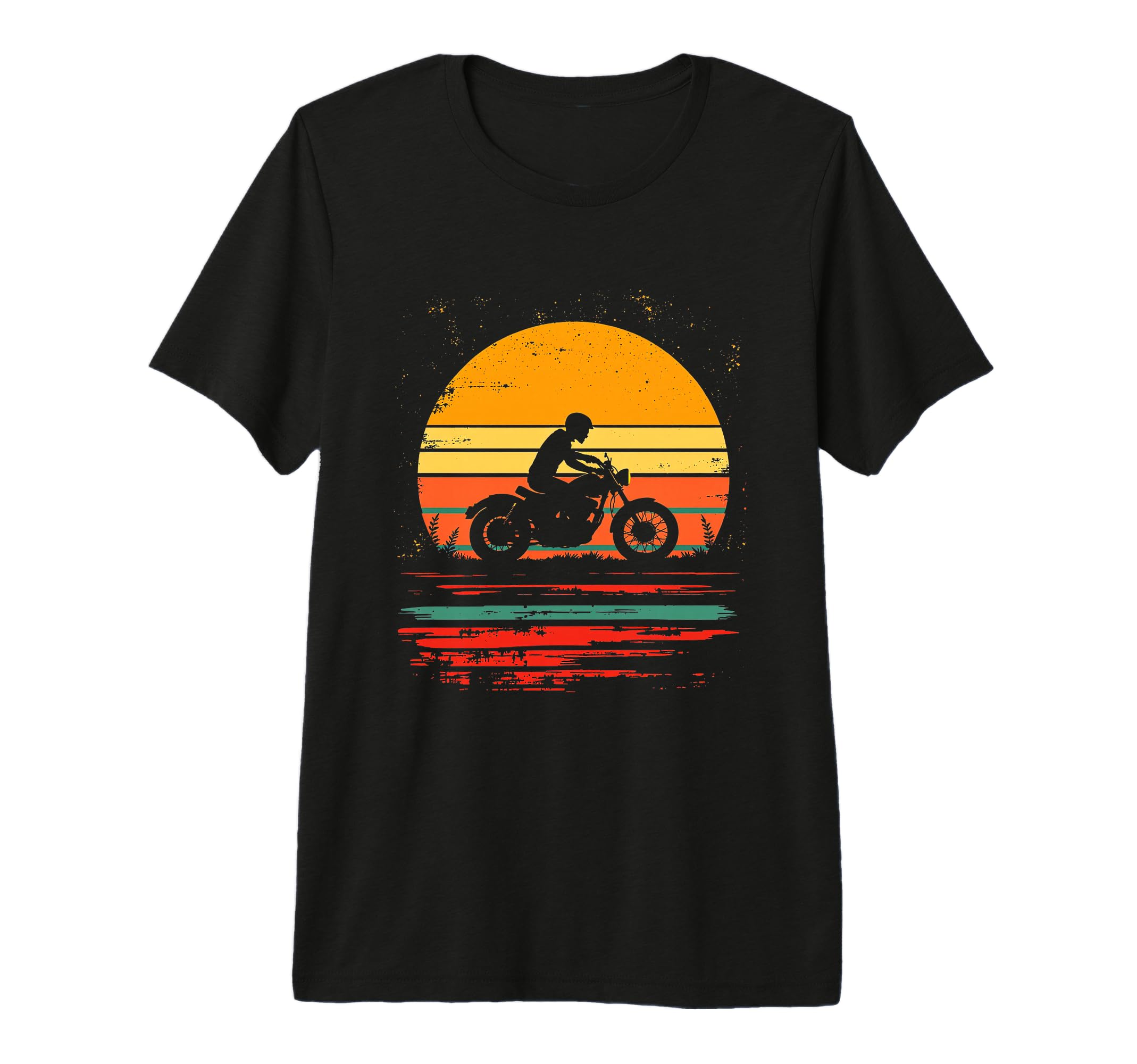 Motorcycle Silhouette Tri Blend T-Shirt - Streetwear Style for Adults - T-Shirt, Sweatshirt, Hoodie