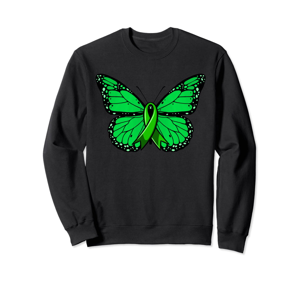 Green Ribbon Butterfly Womens Sweatshirt - Aesthetic Graphic for Adults - T-Shirt, Sweatshirt, Hoodie