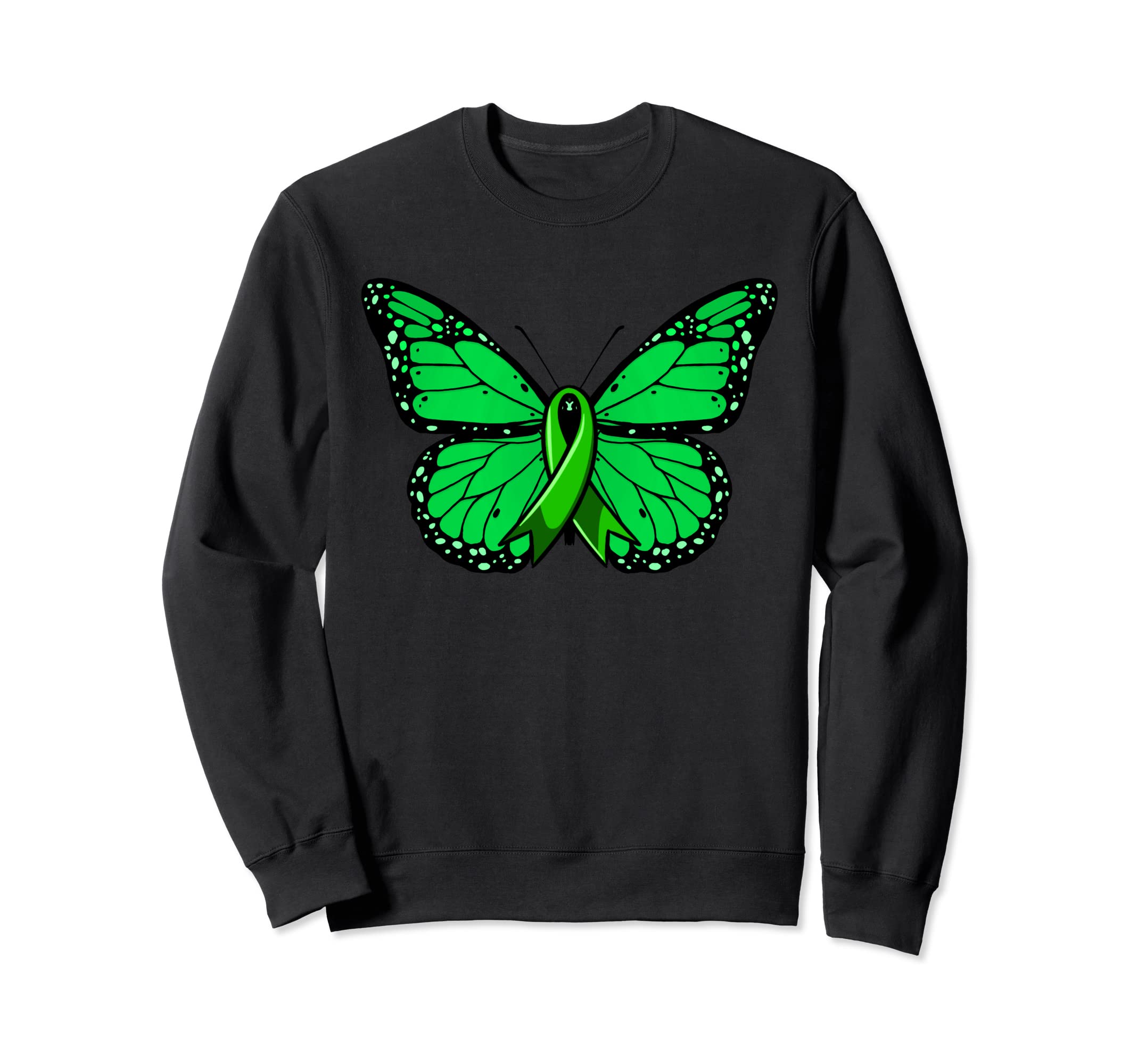 Green Ribbon Butterfly Womens Sweatshirt - Aesthetic Graphic for Adults - T-Shirt, Sweatshirt, Hoodie