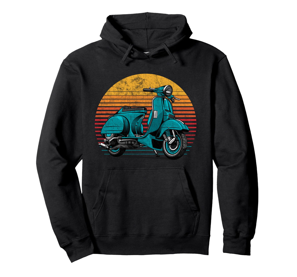 Moped Sunset Motor Scooter Motorist Hoodie - Minimalist Print Unisex - T-Shirt, Sweatshirt, Hoodie