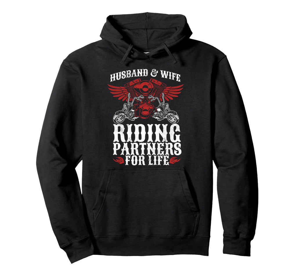 Motorcycle Biker Husband Wife Partners Life Hoodie - Trendy Graphic Unisex - T-Shirt, Sweatshirt, Hoodie