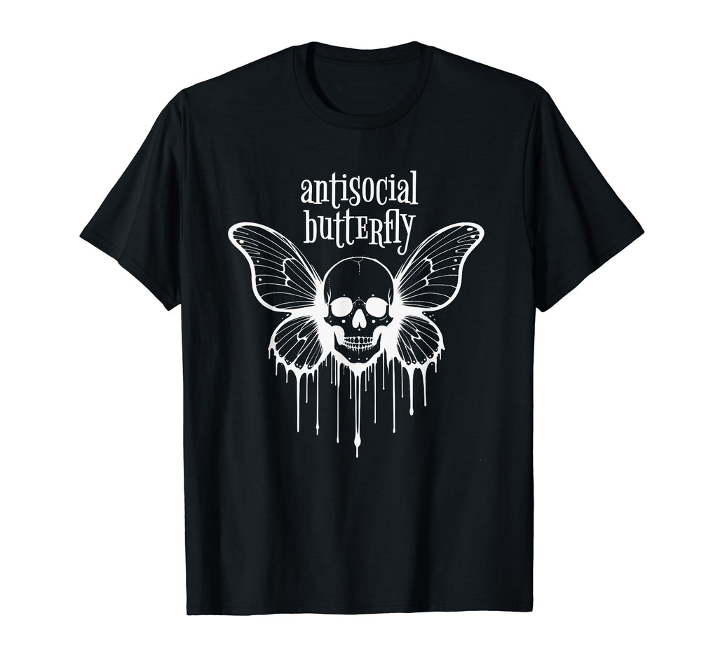 Antisocial Butterfly Introvert Macabre T-Shirt - Streetwear Style Unisex - T-Shirt, Sweatshirt, Hoodie
