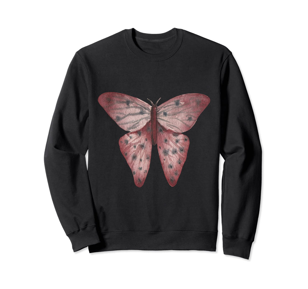Watercolor Moth Goth Horror Antisocial Sweatshirt - Graphic Print Unisex - T-Shirt, Sweatshirt, Hoodie