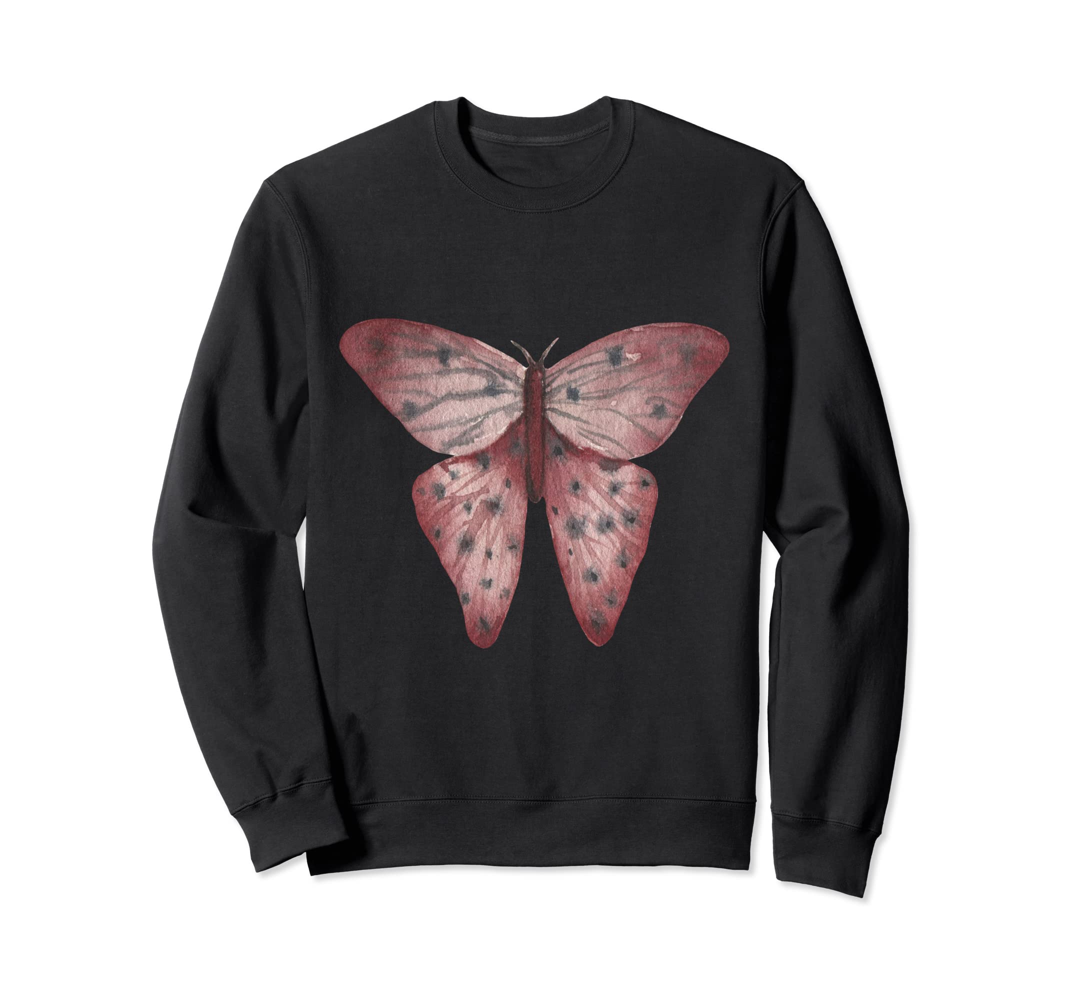 Watercolor Moth Goth Horror Antisocial Sweatshirt - Graphic Print Unisex - T-Shirt, Sweatshirt, Hoodie