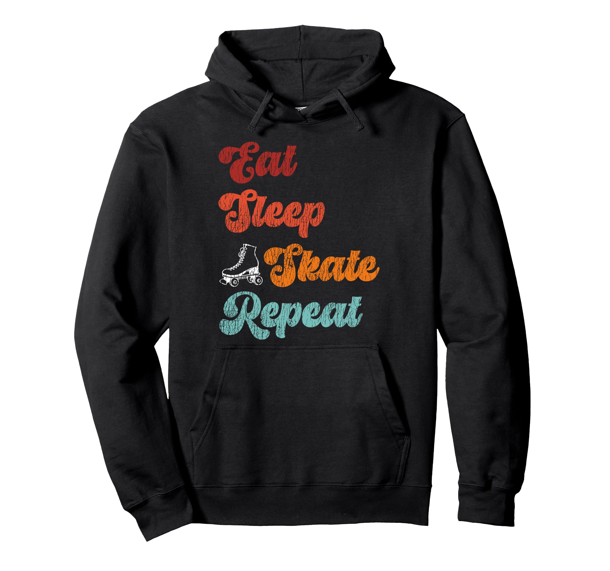 Roller Skating Skate 1970S Eat Sleep Hoodie - Novelty Apparel Men Women - T-Shirt, Sweatshirt, Hoodie
