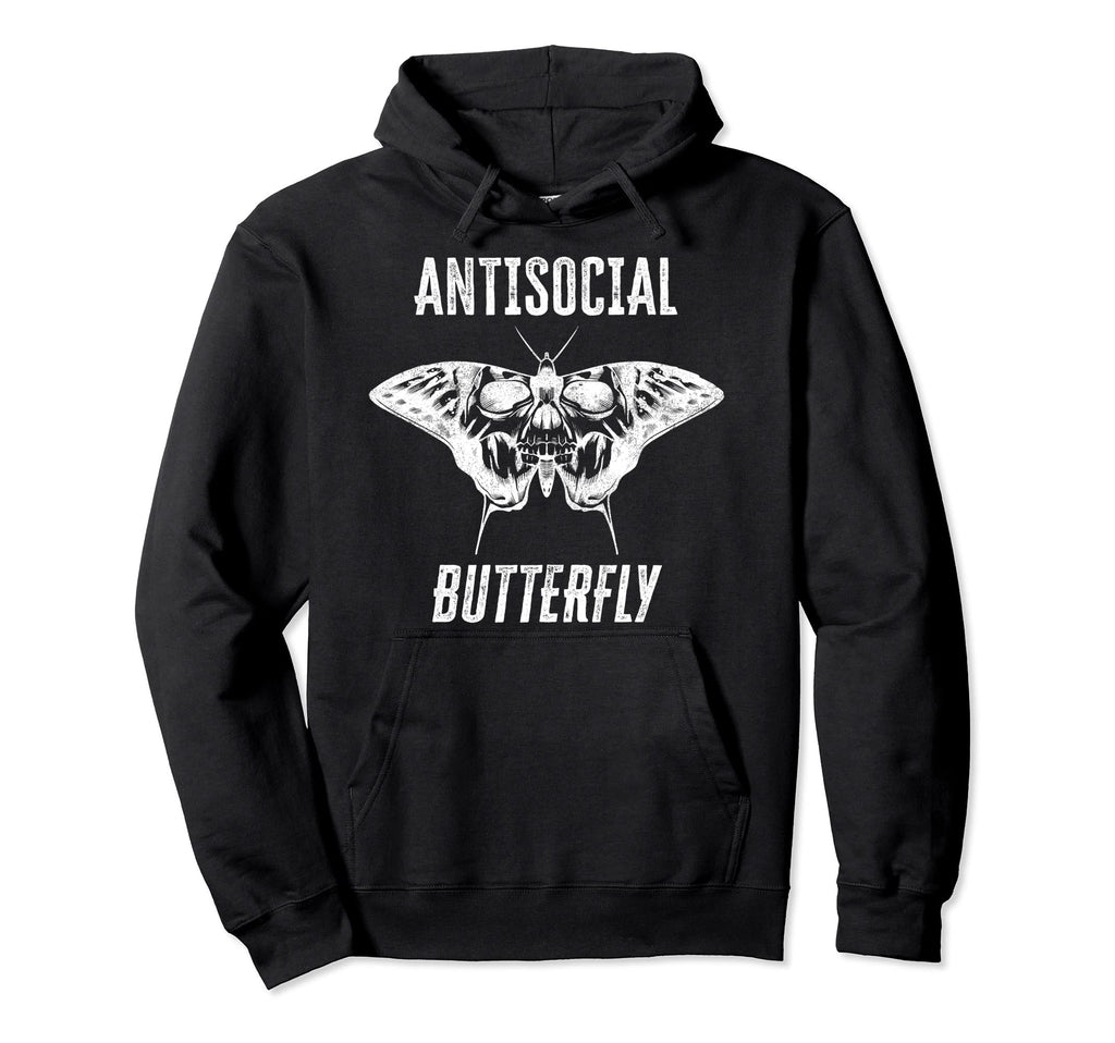 Funny Antisocial Butterfly Beautiful Hoodie - Novelty Apparel for Adults - T-Shirt, Sweatshirt, Hoodie