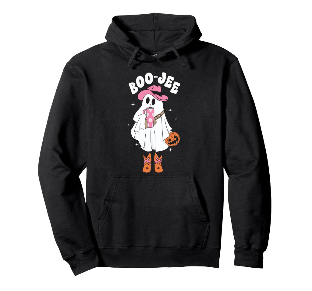 Boo Jee Spooky Season Ghost Hoodie - Casual Everyday Wear for Adults - T-Shirt, Sweatshirt, Hoodie