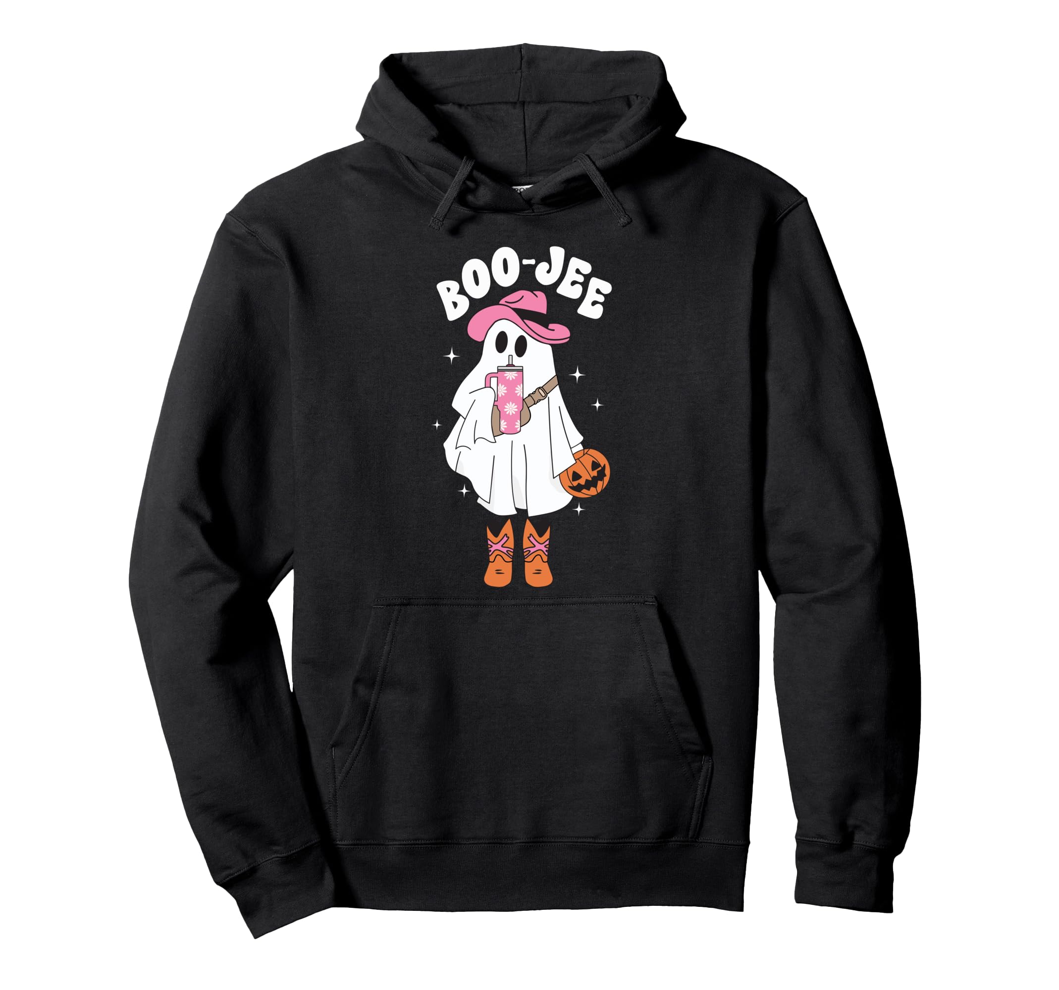 Boo Jee Spooky Season Ghost Hoodie - Casual Everyday Wear for Adults - T-Shirt, Sweatshirt, Hoodie