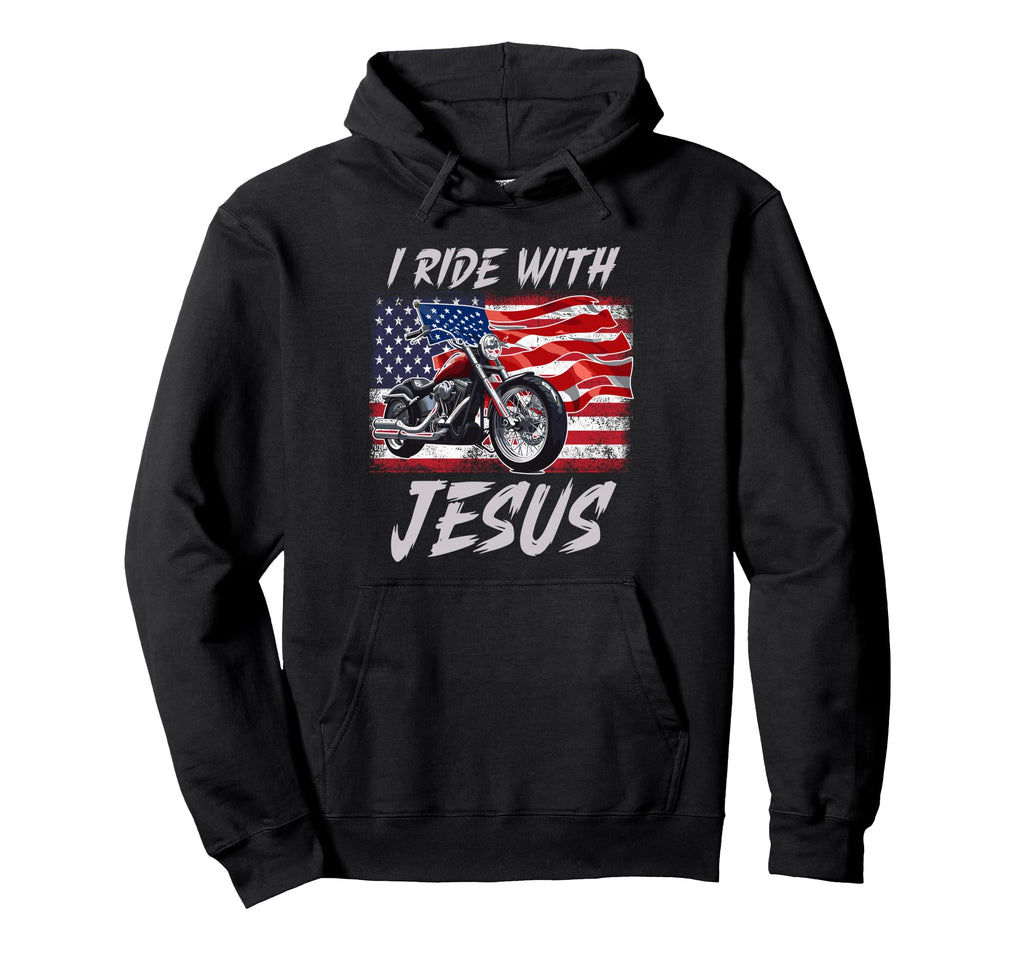 Motorcycle Gifting Ideas Usa Flag Hoodie - Custom Art Print for Adults - T-Shirt, Sweatshirt, Hoodie