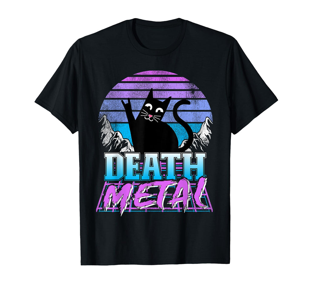 Retrowave Pastel Goth Cat 80S T-Shirt - Unique Graphic for Adults - T-Shirt, Sweatshirt, Hoodie