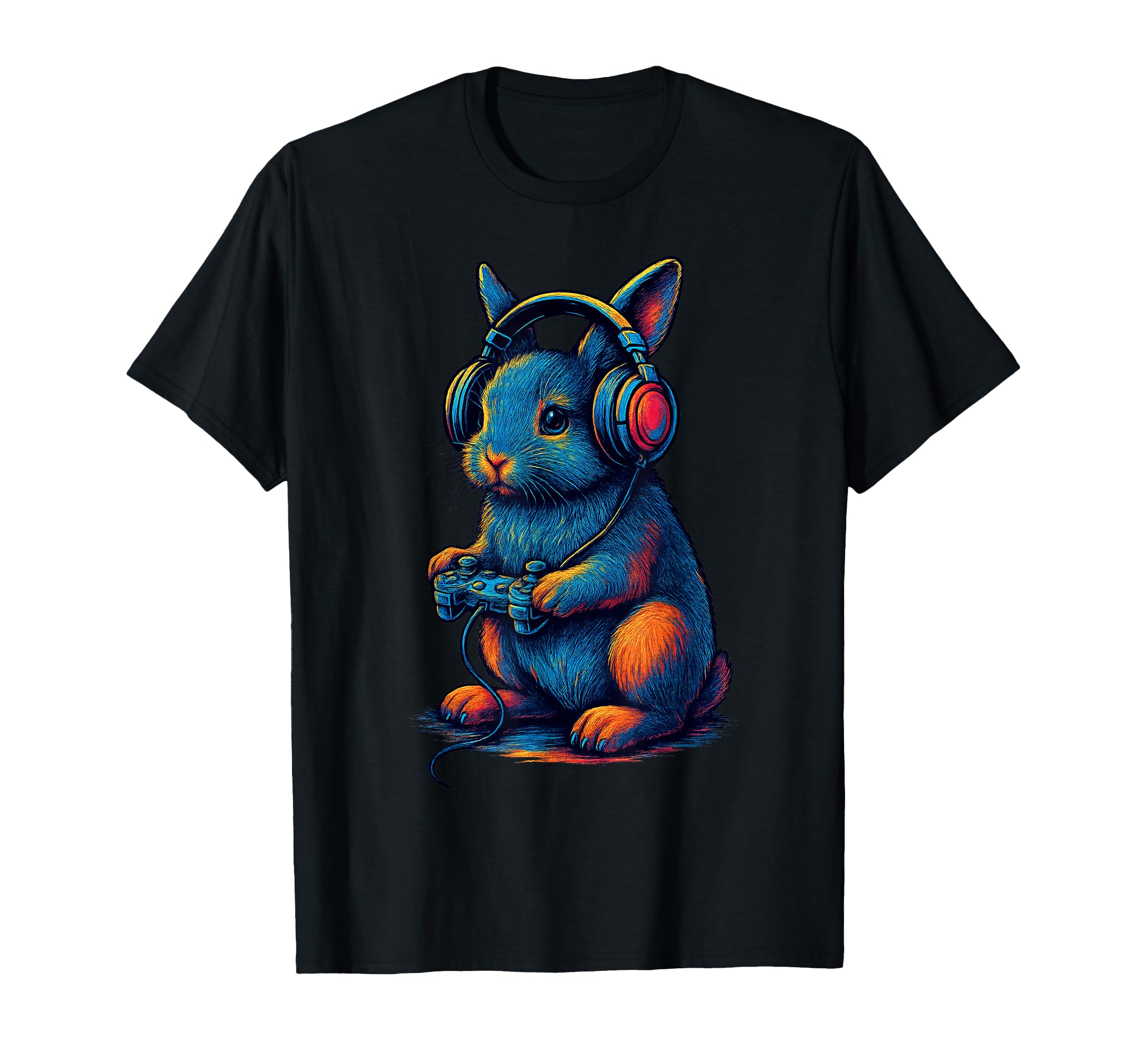 Rabbit Gamer Gaming Pet Lover T-Shirt - Trendy Graphic for Adults - T-Shirt, Sweatshirt, Hoodie