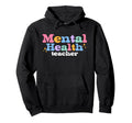 Mental Health Teacher Boho Groovy Hoodie - Minimalist Print for Adults - T-Shirt, Sweatshirt, Hoodie