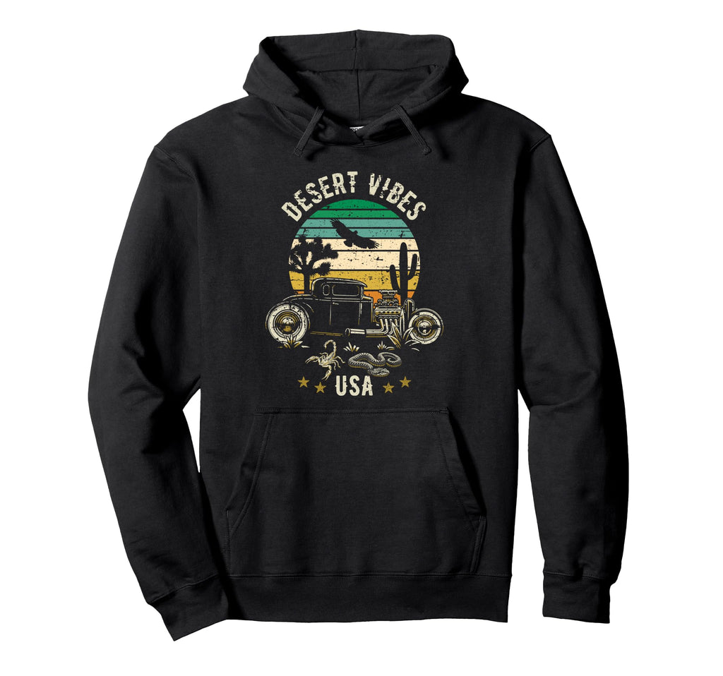 Desert Vibes Usa Hotrod Southwest Hoodie - Aesthetic Graphic Men Women - T-Shirt, Sweatshirt, Hoodie