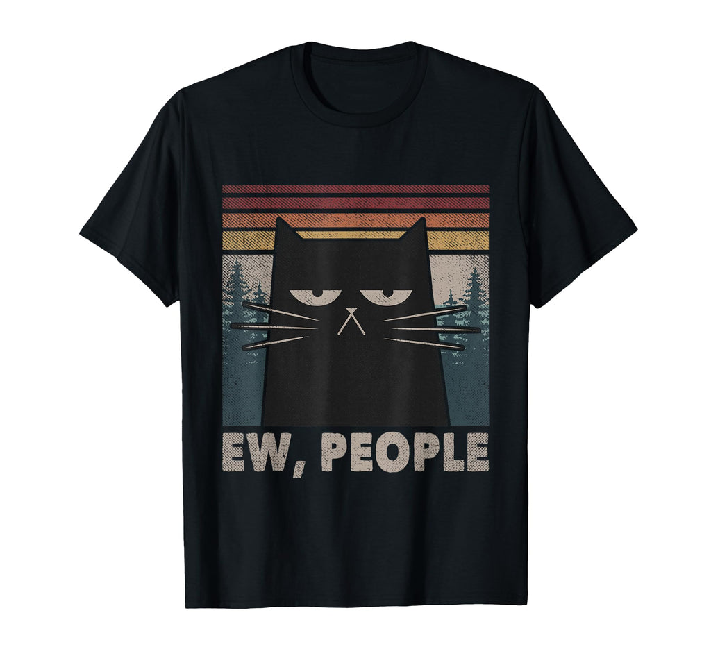 Ew People Black Cat Funny Anti T-Shirt - Custom Art Print for Adults - T-Shirt, Sweatshirt, Hoodie