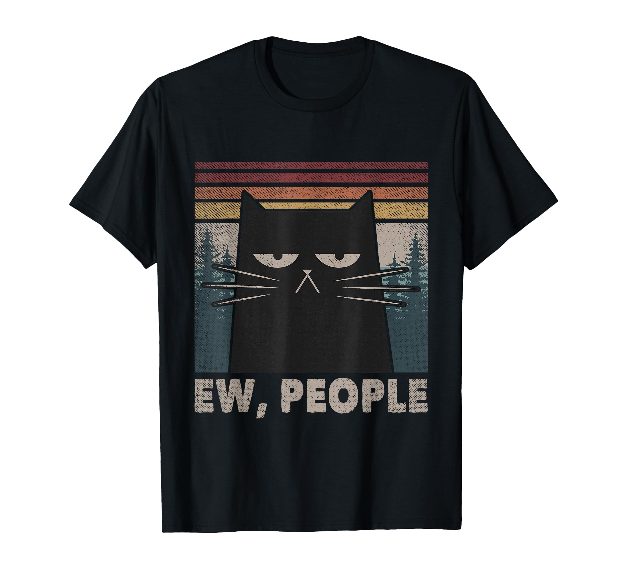 Ew People Black Cat Funny Anti T-Shirt - Custom Art Print for Adults - T-Shirt, Sweatshirt, Hoodie