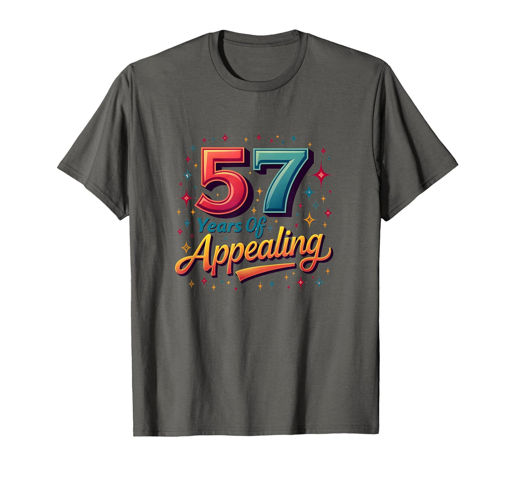 57 Years Appealing Birthday Gift Typography T-Shirt - Graphic Print Unisex - T-Shirt, Sweatshirt, Hoodie