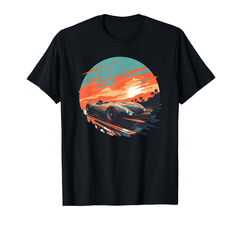 Sunset Speedster Race Car Enthusiast T-Shirt - Trendy Graphic Unisex - T-Shirt, Sweatshirt, Hoodie