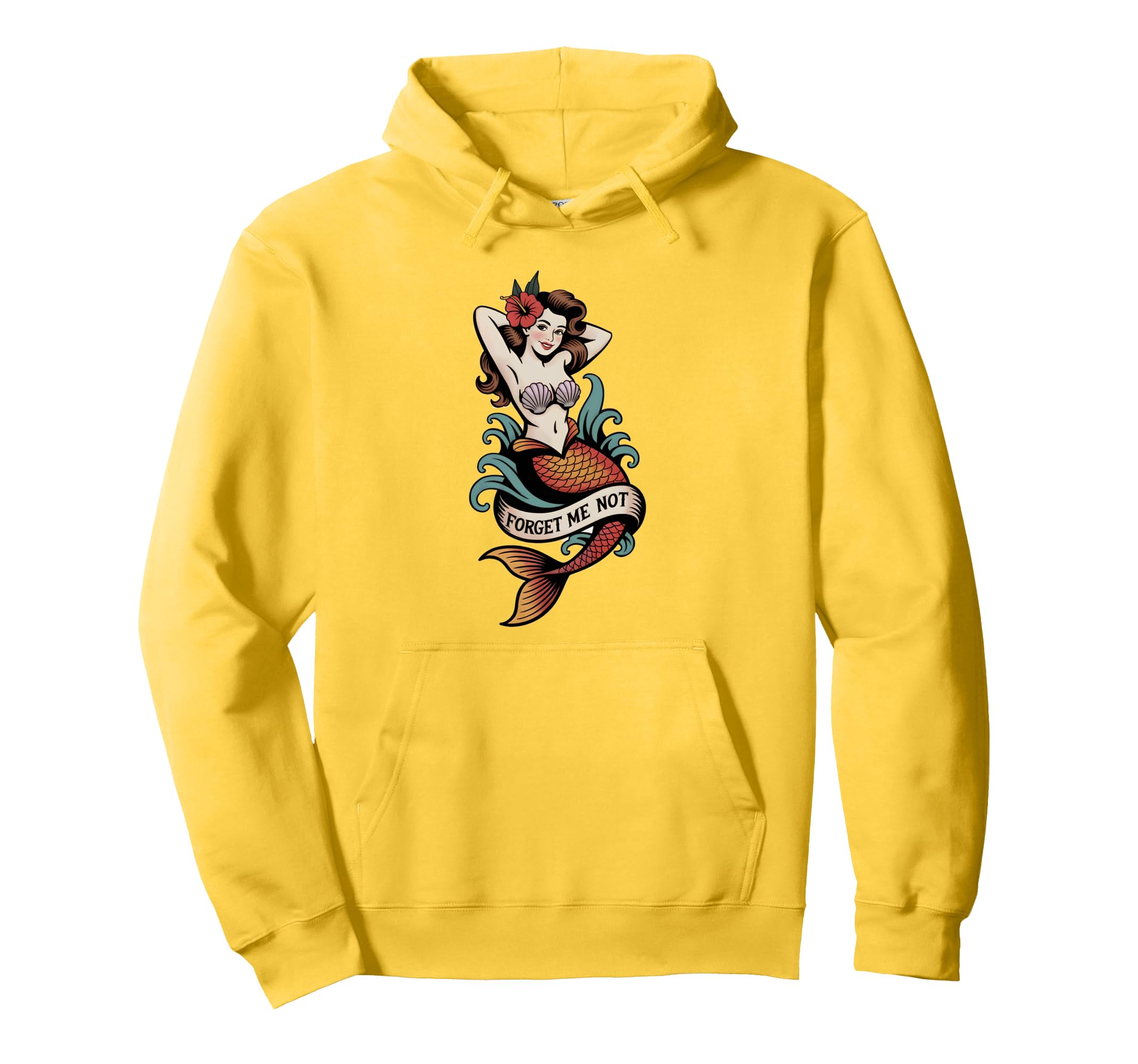 Mermaid American Traditional Tattoo Hoodie - Fun Novelty Design for Adults - T-Shirt, Sweatshirt, Hoodie