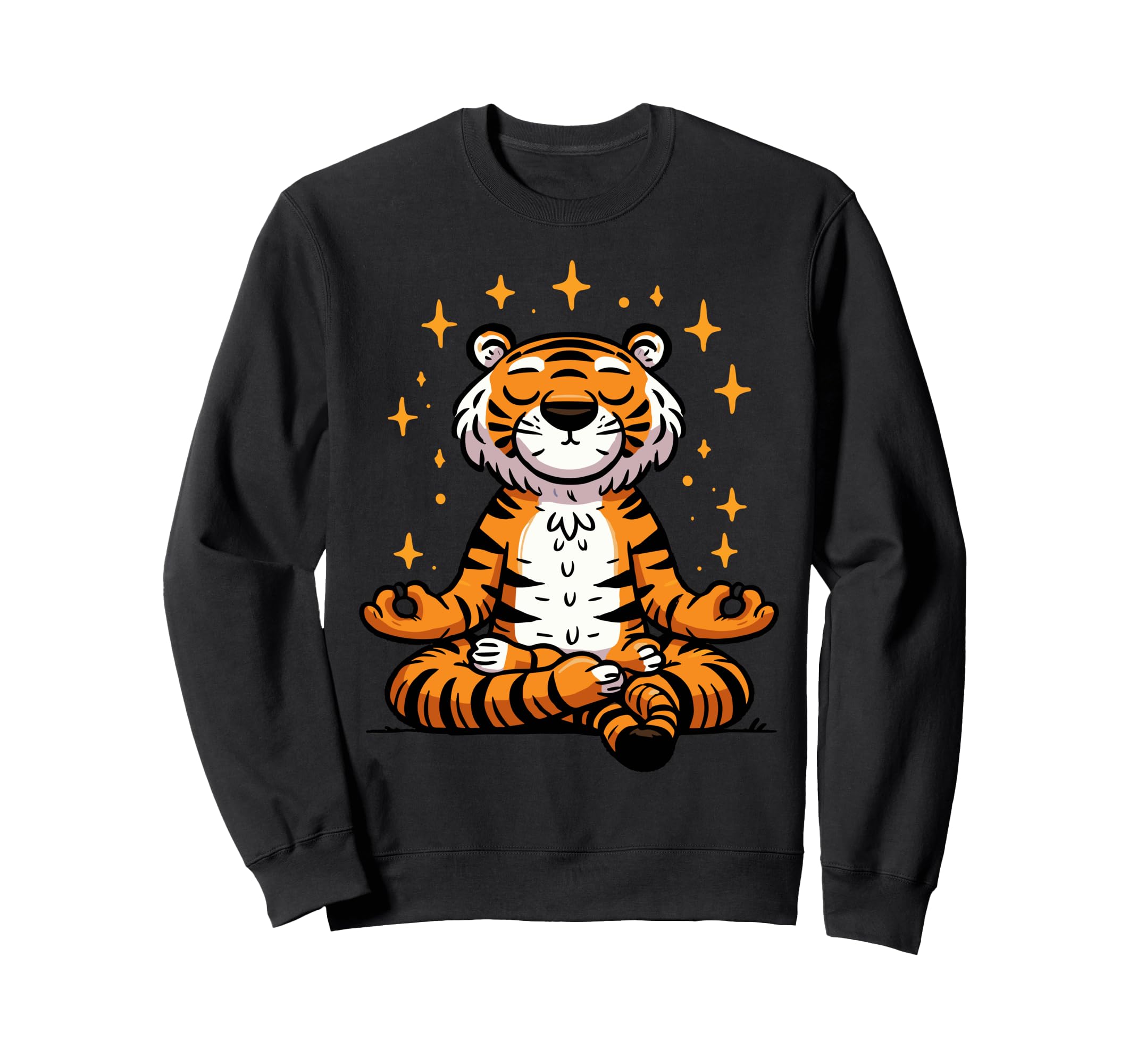 Meditation Tiger Yoga Pose Relaxing Sweatshirt - Trendy Graphic for Adults - T-Shirt, Sweatshirt, Hoodie