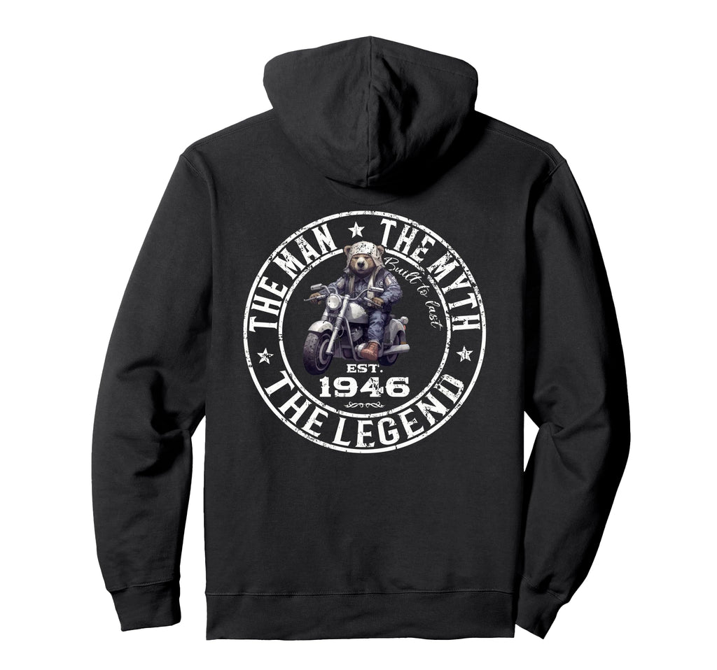 80Th Birthday Motorcycle Motorcyclist Hoodie - Streetwear Style Men Women - T-Shirt, Sweatshirt, Hoodie
