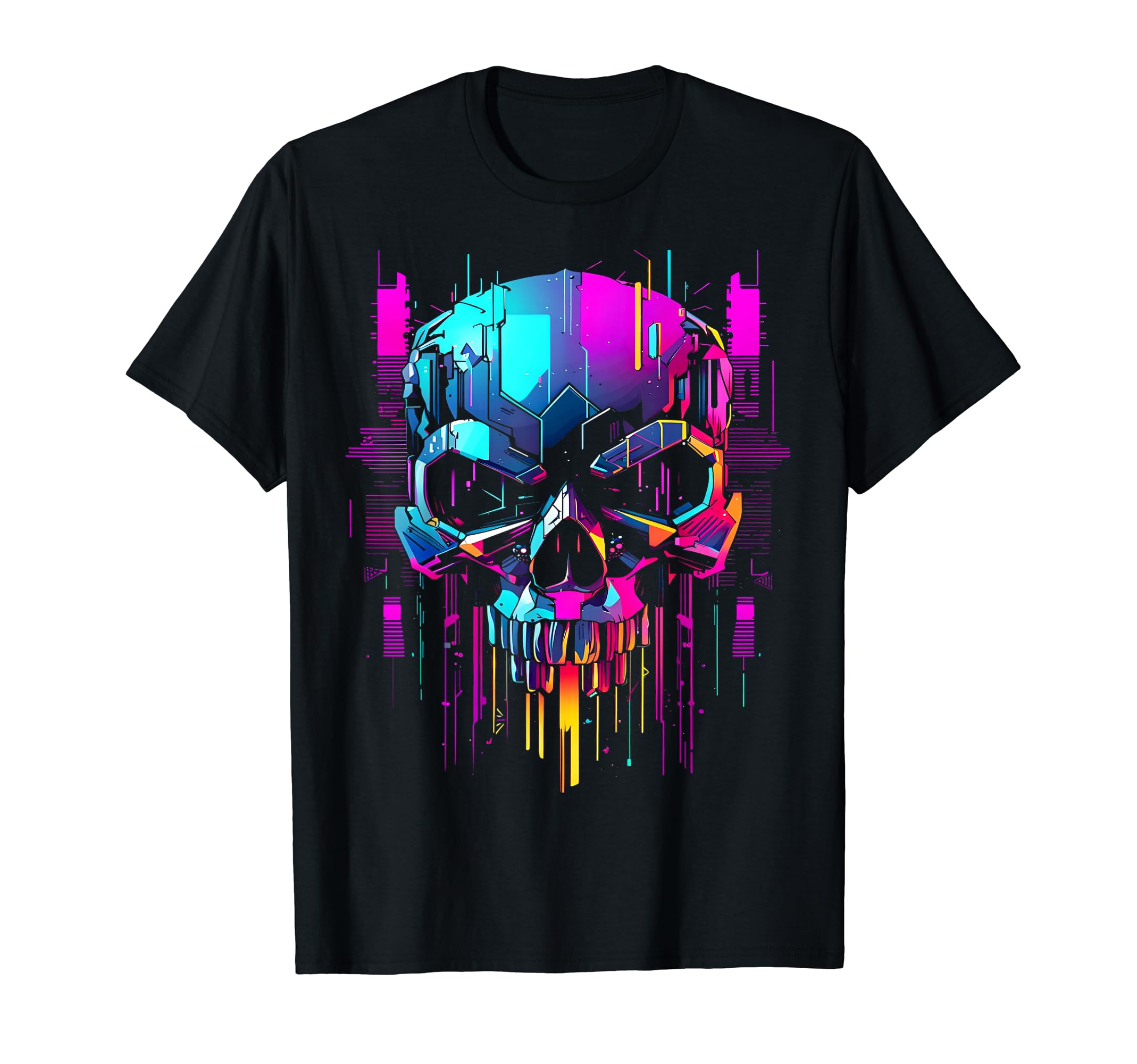 Cyberpunk Skull Futuristic Punk T-Shirt - Streetwear Style for Adults - T-Shirt, Sweatshirt, Hoodie