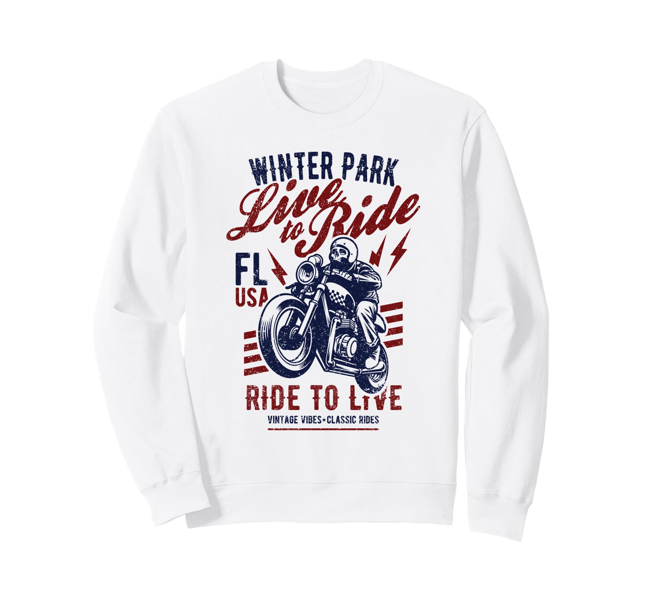 Winter Park Florida Motorcycle Sweatshirt - Casual Everyday Wear Men Women - T-Shirt, Sweatshirt, Hoodie
