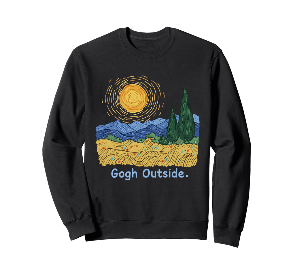 Gogh Outside Starry Night Nature Sweatshirt - Unique Graphic Men Women - T-Shirt, Sweatshirt, Hoodie