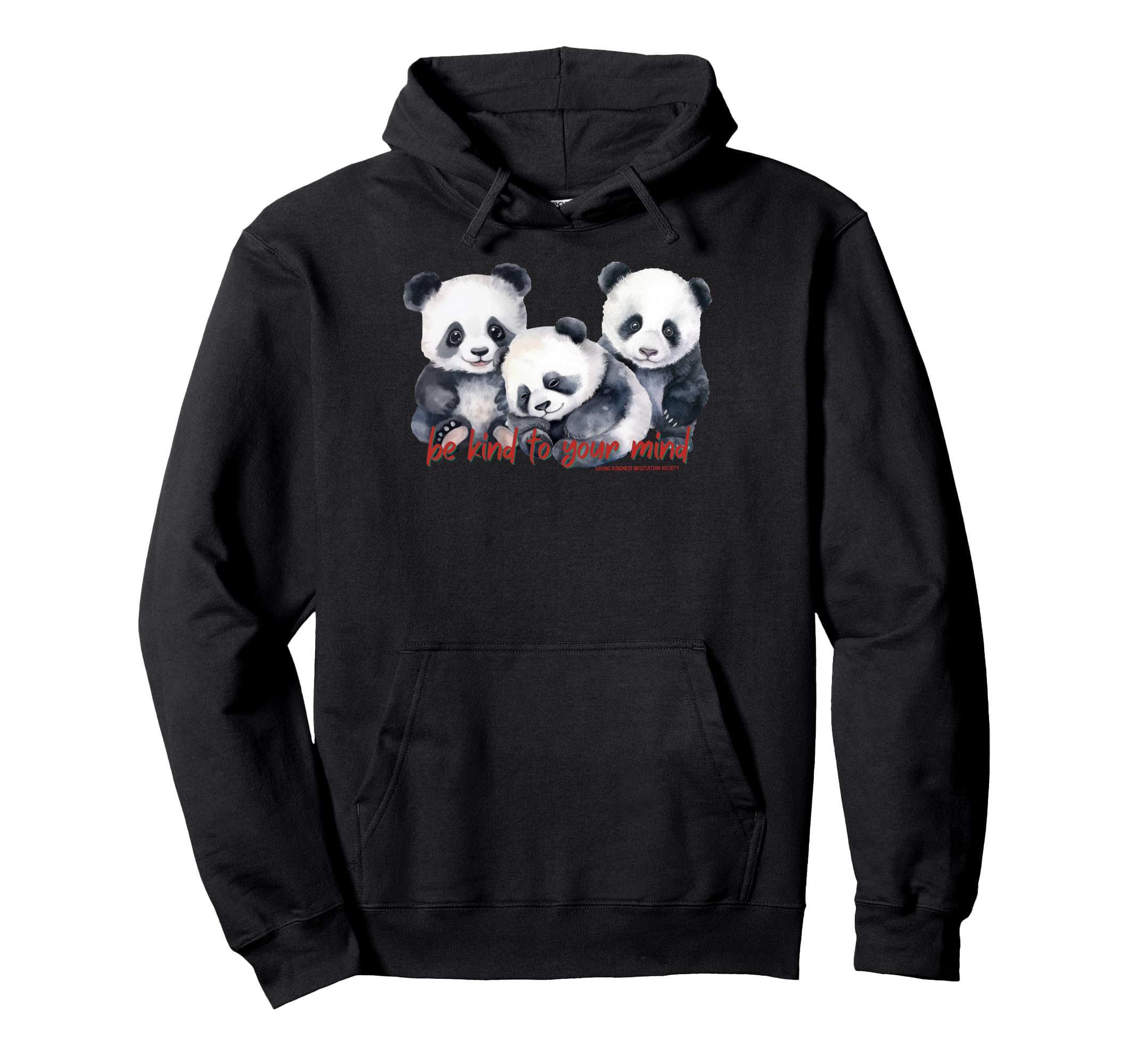Happy Pandas Breath Mindfulness Compassion Hoodie - Graphic Print Unisex - T-Shirt, Sweatshirt, Hoodie