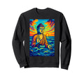 Buddha Sunset Art Spiritual Ocean Sweatshirt - Unique Graphic Men Women - T-Shirt, Sweatshirt, Hoodie